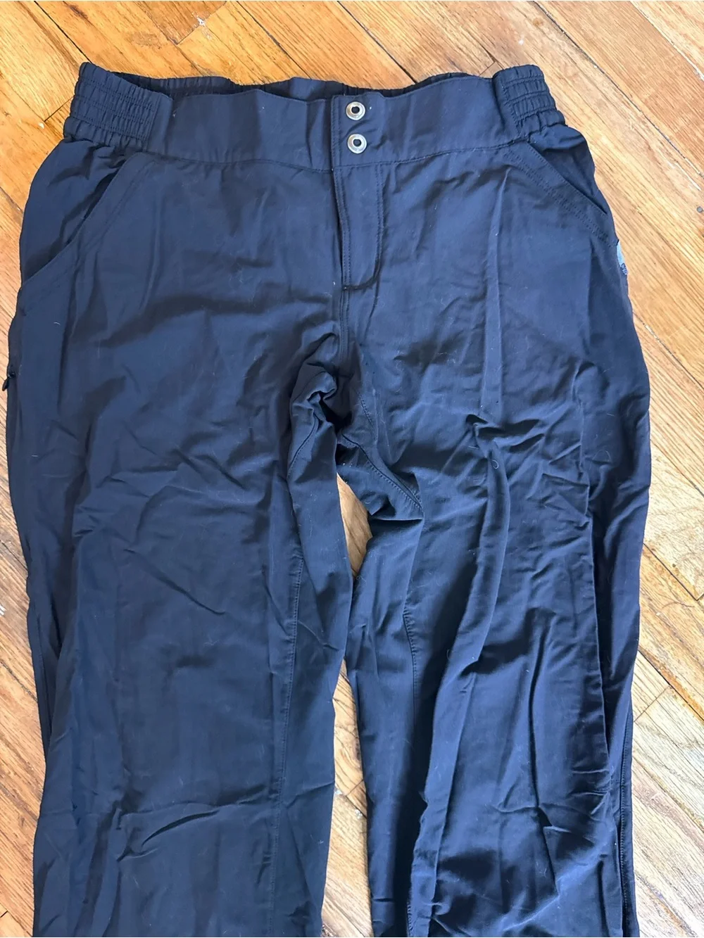 Mountain Hardwear Black Straight Leg Pull-On Hiking Pants Activewear Outdoor